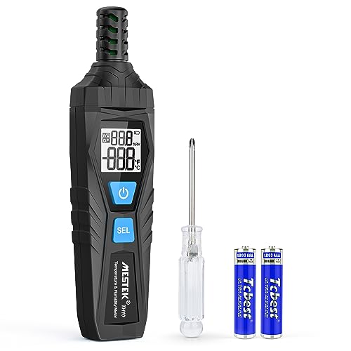 MESTEK Temperature Humidity Meter - High Precision Thermometer Hygrometer with Ambient, Dew Point, Wet Bulb Temperature for Indoor Outdoor, Dual Display Temperature & Humidity with LCD Backlight