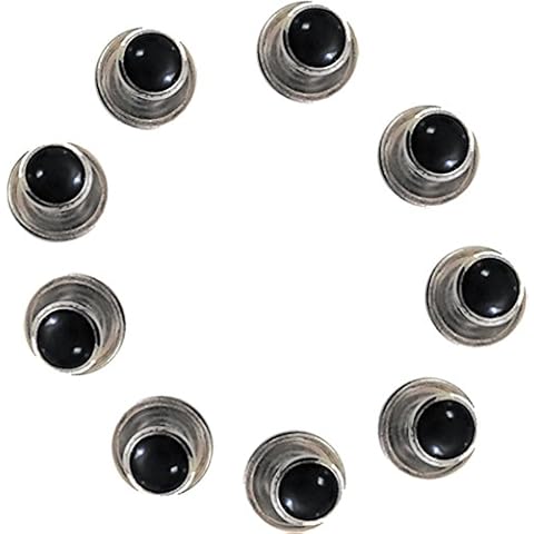 Broadway Tuxmakers 5 Black Studs with Silver Trimming for Tuxedo Shirt Cover