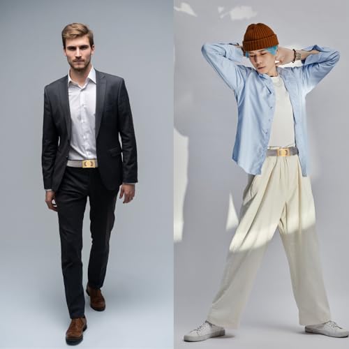 Stainless Steel Belt Men, Not Leather Metal Braided Belts for Men Automatic Buckle with Animal Engravings2