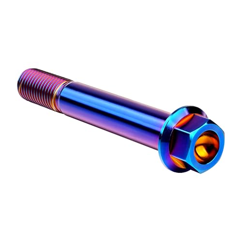 Image of Titanium Bolt M12 30 35 40 45 50 55 60 65 70 75 80 85 90mm Hex Small Flange Head for Motorcycle Car Modification Pack of 4 (M12x80mm Pitch 1.25, Burnt Blue)