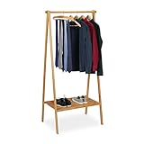 Ablagen: Garderobe mit Kleiderstange zum Aufhängen von Jacken - Schuhablage für Schuhe und Taschen