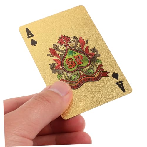 Supvox Goldfolie Pokerkarten Karten Spiel für Party Freizeit Unterhaltung Poker Kartenspiel Tisch Zubehör – Bild 6