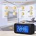 Plumeet Digital Alarm Clocks Kids Clock Light Up All Night, 4'' LCD Display Showing Time Alarm Date - Bedside Clocks with Snooze for Bedroom Kitchen Office Battery Operated (Black)