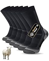 SockWaddles Merino Wandersocken Herren Damen, Atmungsaktiv Outdoor Socken Trekkingsocken, Gepolstert Sportsocken Anti-Blasen Laufsocken Merinowolle Arbeitssocken 3 Paar