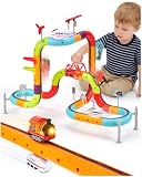 hahaland Eisenbahn Kinder Elektrisch, 59-TLG 2 Züge, Spielzeug ab 3 Jahre
