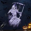 Halloween Projector Lights Outdoor Indoor - 3D Dynamic White Reaper Projector Decorations Lights with Timer, Waterproof Halloween Light for Wall, Window, Ground, Roof, Cemetery, Halloween Decor