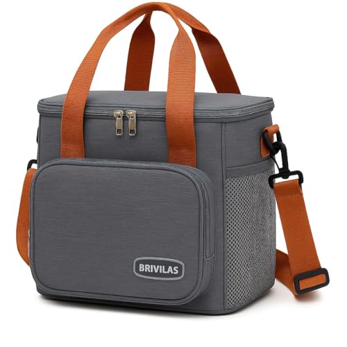 Bolsa Térmica Lancheira 8L Porta Marmita com 2 compartimentos (Cinza)