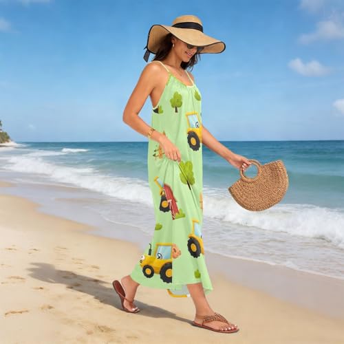 Robe de plage décontractée à motif tracteur pour vos vacances