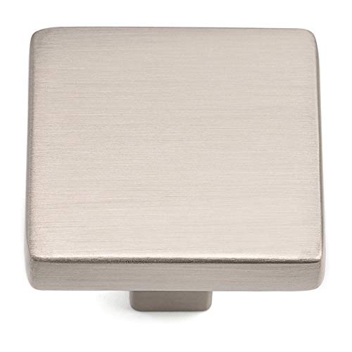 Koofizo Square Cabinet Knob - Brushed Nickel Pull Handle (31Mm / 1.2 Inch), Pack Of 5 For Kitchen Cupboard Door, Bedroom Dresser Drawer, Bathroom Wardrobe Hardware #TOP7