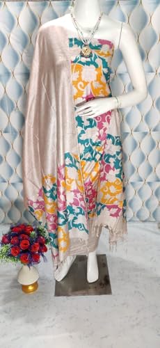 Image of Bhagalpuri Women unstitched Katan Slub Madhubani Screen Print suit Women Unstitched Salwar Suit Dress Material For women & Girls RF174