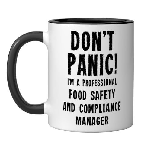 Food Safety And Compliance Manager Ceramic Mug, Black/White