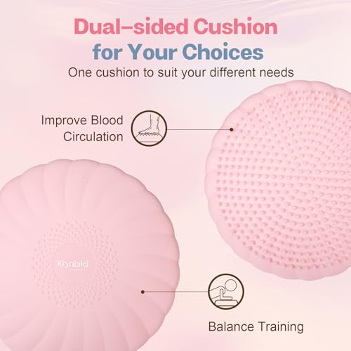 Image of kisnbld Wobble Cushion, Extra Thick Wiggle Seat for Sensory Kids, Non-slip Balance Disc with Inflation Pump for Adults Core Strength, Posture Improvement & Physical Therapy (13.5in /34cm)