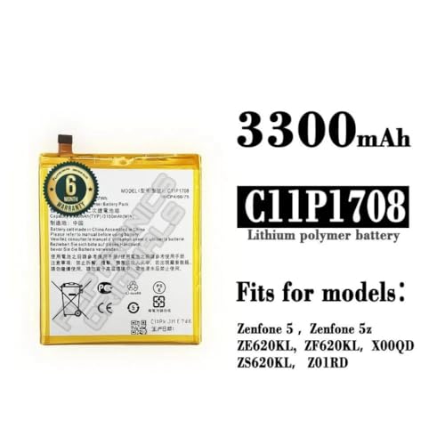 Image of C11P1708 Battery for Asus Zenfone 5 5Z ZE620KL Zenfone 5Z / ZE620KL X00QD ZS620KL Z01RD Battery with 6 Month Warranty**** (U221)