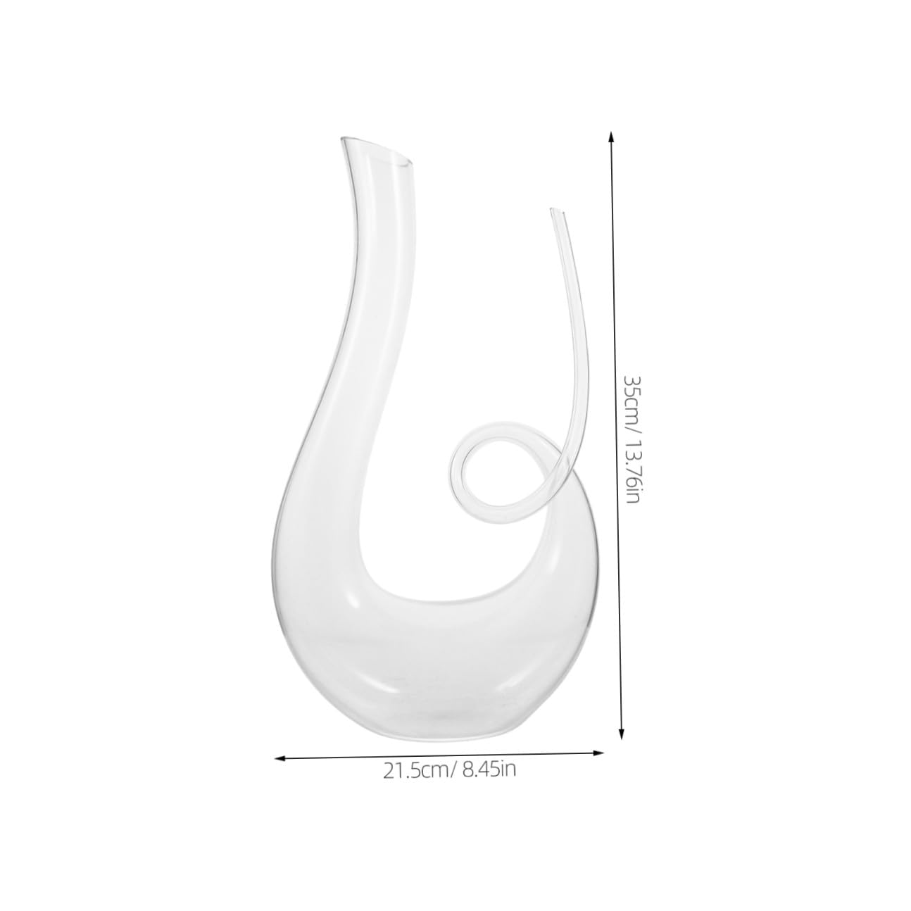 Decanter per Vino in Cristallo Trasparente 1300Ml Caraffa per Vino Rosso Aeratore Integrato Accessorio per Servire Bevande in Casa Ristorante e Bar