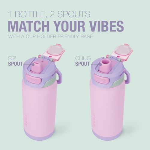 Image of ZULU Powerfill Pro 18oz Kids Stainless Steel Water Bottle with Quick Fill Lid, Triple Wall Vacuum Insulated, Leak Proof Locking Lid, Sip & Chug, Reusable, BPA Free, Dishwasher Safe, Sweet Sorbet