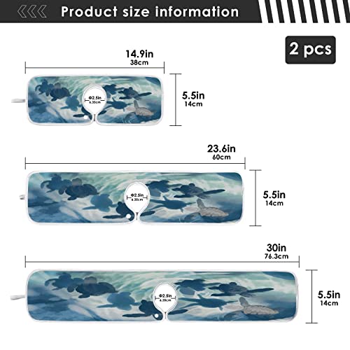 wamika sea turtle faucet water catcher mat 2 pack blue watercolor tortoise drying mat absorbent bathroom faucet handle drip catcher tray bar rv kitchen sink splash guard 14x5 inches