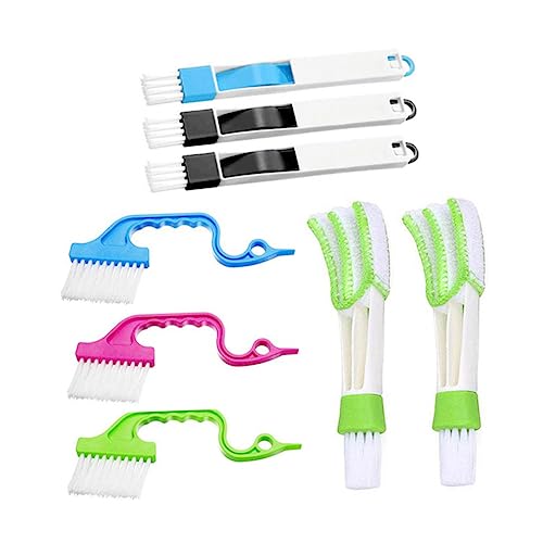 LALAFINA Window Groove Cleaning Brush 8pcs Set Compact Design for Window Gaps and Door Tracks