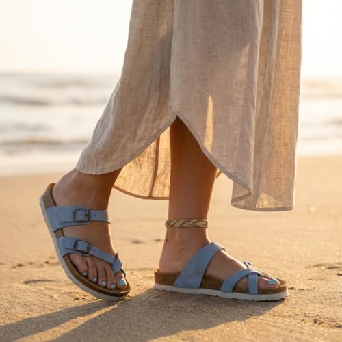 Image of CUSHIONAIRE Women's Luna Cork Footbed Sandal With +Comfort