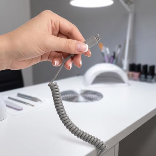 Healeved Câble de rechange pour ponceuse à ongles en plastique - Câble pour pièce à main de ponceuse à ongles électrique 2 broches vers 3 broches - d'alimentation de rechange pour poignée – vue 5
