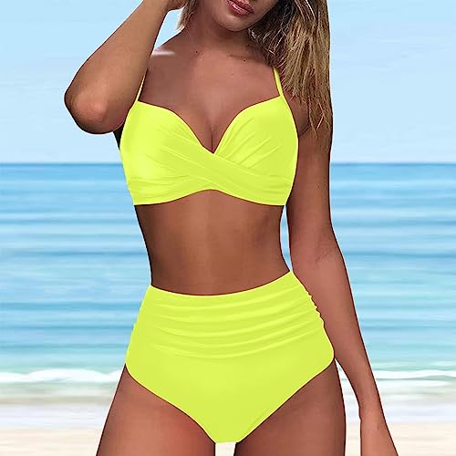 Generic High Waisted Bikini Bathing Suits Womens High Waisted Bikini Swimsuits Mastectomy Swimsuits For Women With Pockets For Prosthesis thumb #2