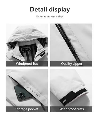 Image of Outdoor Men's Waterproof Raincoat Windbreaker Lightweight Rain Jacket with Detachable Hood