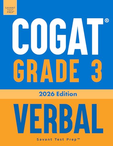 COGAT Grade 3 Verbal: 3 Practice Tests - Level 9