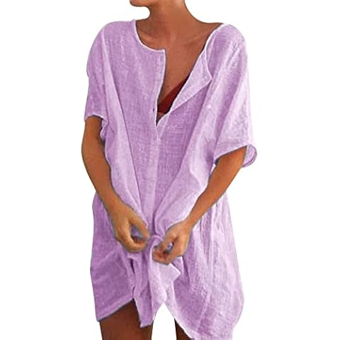 Robe grande taille col en V violet 4XL Cover