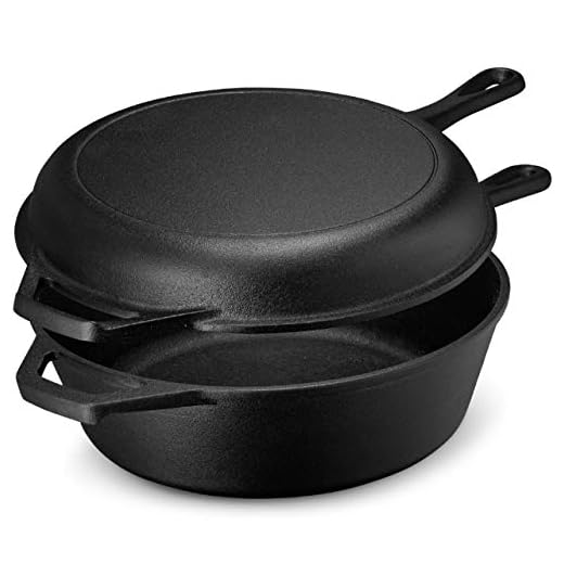 Legend Cast Iron Multi Cooker Skillet Set | 3Q Dutch Oven for Bread, Frying, Cooking | Iron Pan With Lid Works on Induction, Electric, Gas & In Oven | Lightly Pre-Seasoned, Gets Better with Each Use