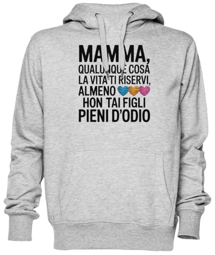 Sweat-shirt gris Mamma pour affronter la vie avec douceur et confort absolu
