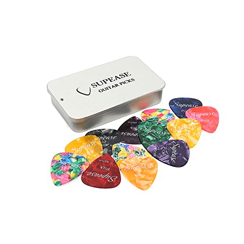 Celluloid Guitar Picks 24 Pack With Metal Box Includes Thin, Medium, Heavy Picks, For Acoustic Guitar Electric Guitar Ukulele #TOP2