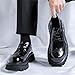 Men's Chunky Patent Leather Wingtip Brogue Dress Shoes Fashion Height Increasing Platform Casual Oxfords (Black, Adult, Men, 9.5, Numeric, US Footwear Size System, Medium)