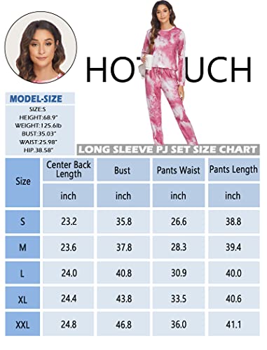 Hotouch Women's 2 Piece Winter Pajama Set Long Sleeve Top And Drawstring Bottoms Elastic Sleepwear Set Peacock Blue Xxl #TOP5