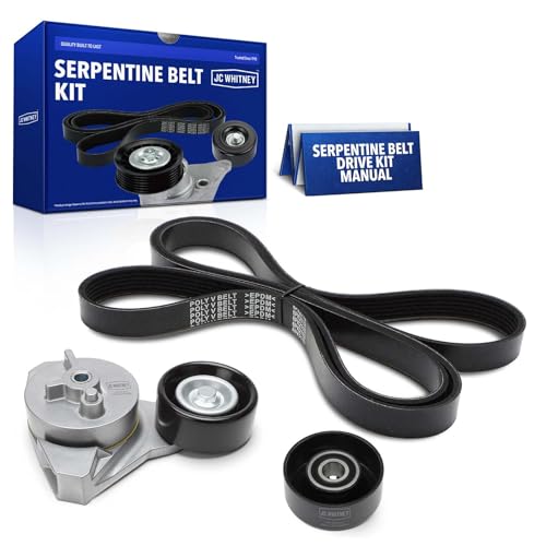 JC Whitney JFBAJCWTBK00001 Engine Serpentine Drive Belt Kit - Compatible with Buick Lucerne 2006-2011, Cadillac DTS 2006-2011 - 4.6L