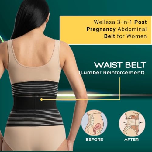 Image of WELLESA 3-IN-1 Postpartum Belly Belt for Women