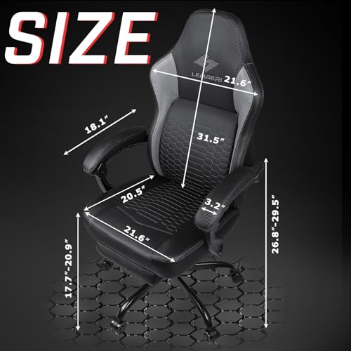 image for LEMBERI Big and Tall Gaming Chair 400lb Weight Capacity,Gamer Chairs f