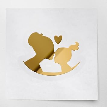 2 Pcs - No Background Decal Stickers of Mom and Daughter Metallic Gold Premium Waterproof Vinyl Decal Stickers for Laptop Phone Accessory Helmet Car Window Mug Tuber Cup Door USCSKUS103993GO090622