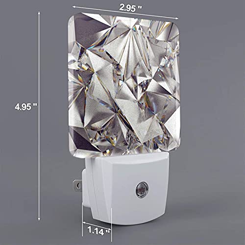 Koikvs Diamond Crystal Night Lights Plug-In Led Set Of 2 With Dusk To Dawn Sensor Adults Indoor Decorative For Bedroom Bathroom Kitchen Hallway Stairs #TOP1
