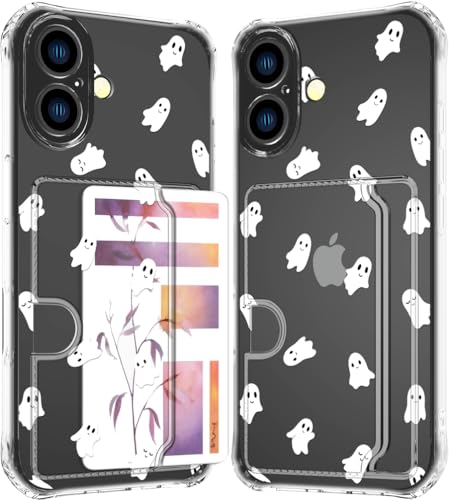Coque iPhone 16 Plus avec porte-cartes résout le rangement étui transparent mignon