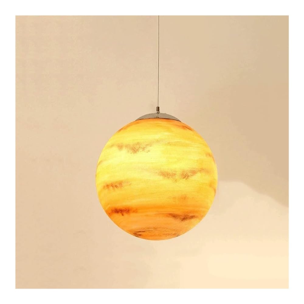 CZYLJLK Nordic Creative Resin Ceiling Pendant Light Universe Earth Sun Moon Venus Jupiter Uranus Mars Saturn E27 Lampshade Suspension Wire Lights for Cosmic Ambiance (Size : Ven