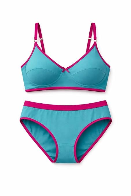 Image of Soft Lace Non Padded Bra Panty Set for Women || Non Padded Lingerie Set for Female,Ladies