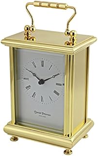 David Peterson Boite Quartz Carriage Clock, Brass, 6.5 x 8.5 x 13 cm