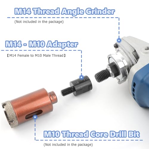 Outil de conversion M14 vers M10 mâle pour meuleuse d'angle et disque diamant Mesee - 5