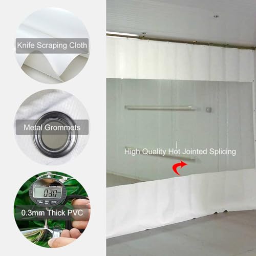 Rideau de bâche extérieur imperméable blanc et transparent avec œillets