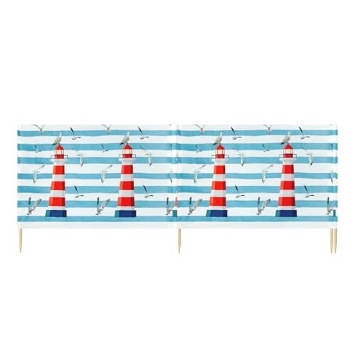 Ladeheid Paravento da Spiaggia, Protezione dal Vento, Protezione Privacy, Spiaggia, Giardino, paravento LAEX001 (Faro, 4 m)