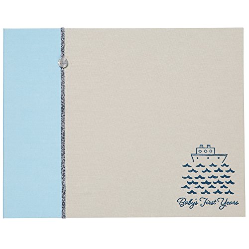 Image of C.R. Gibson Blue Nautical Baby's First Year Memory Book, 12.5" W x 9.75" H, 64 Pages