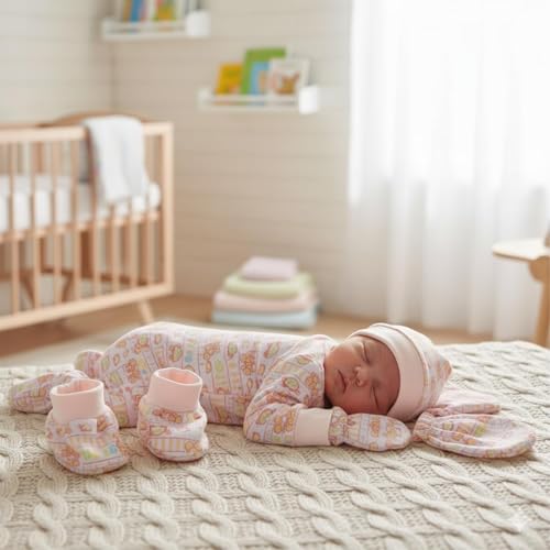 Image of Safe-O-Kid Diaper Care Combo | 1 Baby Changing Mat, 1 Hooded Bath Towel, 1 Breast Milk Storage Bag, 1 Cap Mitten Bootie Set & 1 Baby Cloth Diaper | Newborn Care Combo - Assorted