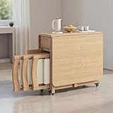 Gain de place : table pliante de 1,4 m avec 1 tiroir de rangement ; 6 chaises pliantes en bois massif peuvent être stockées au milieu. Se replie et se déplace lorsque vous n'en avez pas besoin. Idéal pour la cuisine, la salle à manger, le bureau, le studio, etc. Il peut être utilisé comme bureau d'ordinateur lorsqu'il est étendu et comme armoire lorsqu'il est plié.