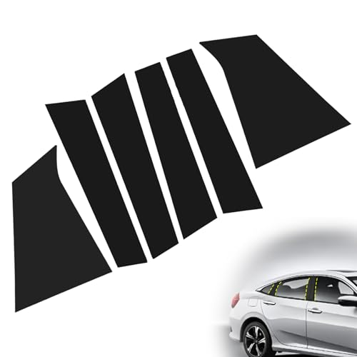 6pcs Gloss Black Window Pillar Post Covers - Compatible with 2016-2023 Chevy Malibu | Car Auto Side Door Window Anti-Scratch Door Trim Molding Set