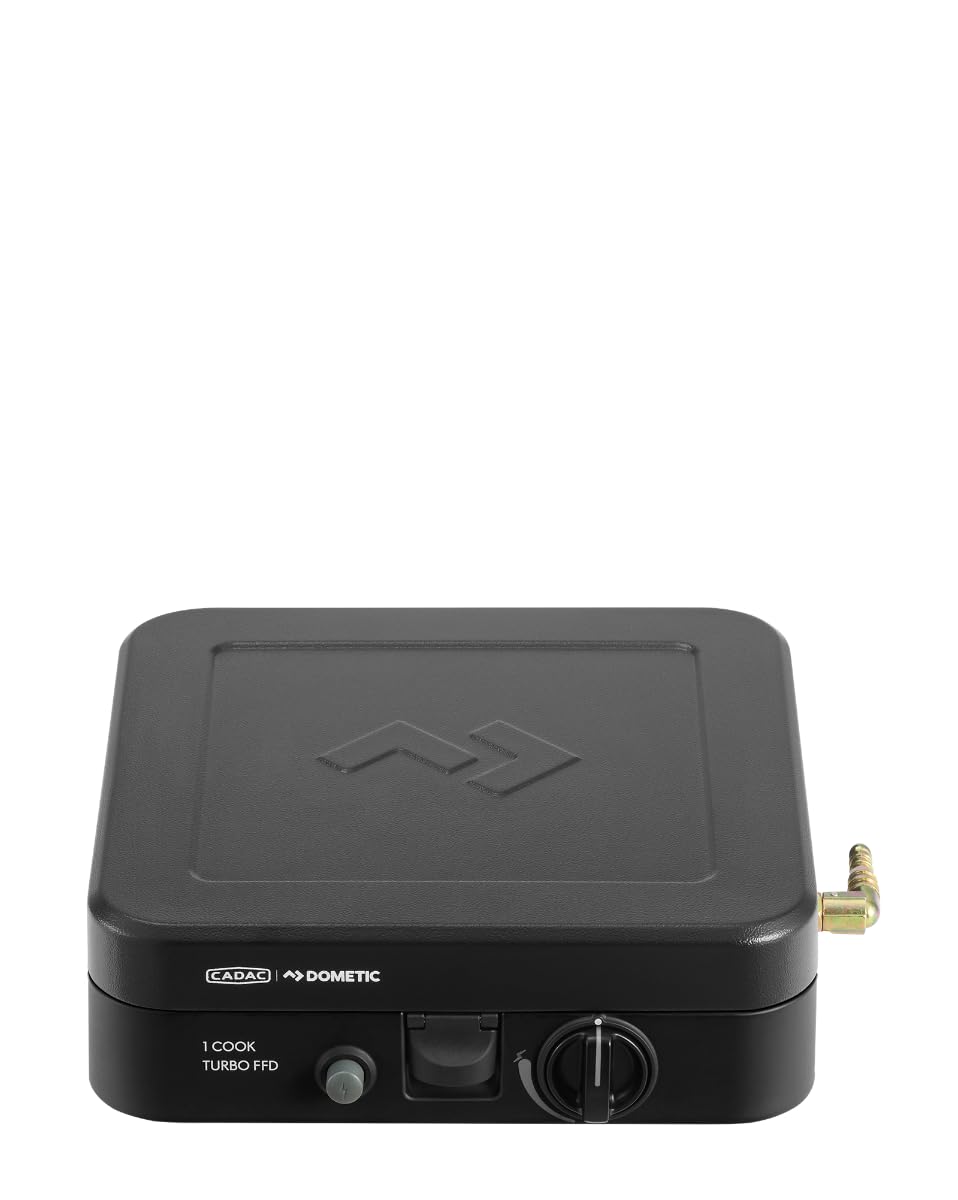 CADAC - 1 placa plana Cook Turbo FFD - 50 mBar - Barbacoa - Parrillas portátiles | Superficie de cocción de acero inoxidable, incluye funda protectora, camping, barbacoa imprescindible