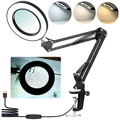 Neoglint 8X Magnifying Lamp with Clamp Cover